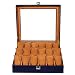 Leather World Watch Box Case for 18 Watches Blue Color Transparent Lid Guaranteed High Quality PU Leather RS.1839.00