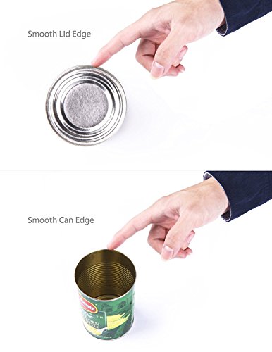 Sicherheits dosenöffner,Edelstahl,Ergonomisches rutschfestes Design mit glattem Rand,Schneidet ohne scharfe Kanten,Deckel kann wieder aufgelegt werden - 3