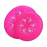 Material: silicona SUXIAO Juguete de Entrenamiento de Mascotas Disco de Vuelo Perro LED Iluminación Mordedura No tóxico Silicona Lanzar Juguete, Rojo, S