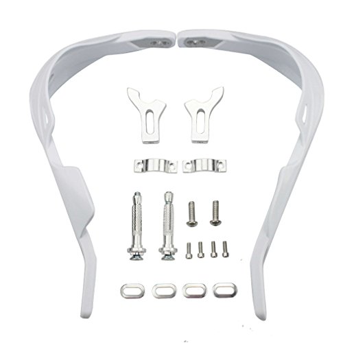 GOOFIT Paramanos Moto Enduro 22mm Universal Aluminio Acerbis Motocross Protecciones para Pit Bike ATV Quad Scooter Off-Road Ciclomotor Blanco