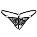 Produktbild Freebily Damen C-strings Frauen G-String Tanga T-back Strings Spitze Reizwäsche Bikinislips Slip Erotik Unterwäsche Unterhose M-XXL, Schwarz, Large