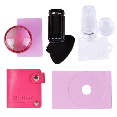 Biutee 2017 maniküre Stempelschablonen 30 er model Nail Art Stempelschablonen+2 set stamper und scraper +1pcs Stempelschablonen Basis mit aufbewahrungtasche（color by Random） - 4