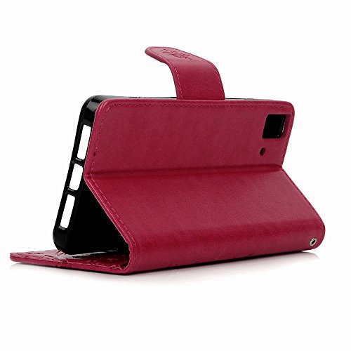 bq Aquaris E5s bq Aquaris E5 4G LTE Funda Libro de Suave PU Leather Cuero Impresi  n Cordel de mano- Mavis s Diary Carcasa Con Flip case cover Cierre Magn  tico Funci  n de Soporte Billetera con Tapa para Tarjetas-Dise  o de Mariposa y flores rose red