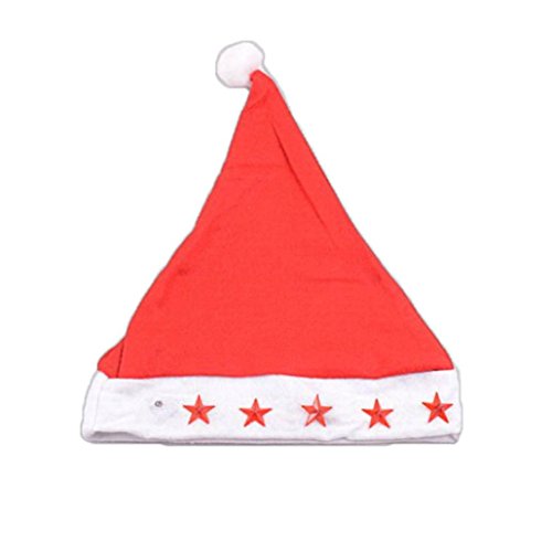 Preisvergleich Produktbild Weihnachtsmütze,WINWINTOM® Scherzt Weihnachtsmann-rote Kappe-blinkende Stern-helle Weihnachtsmützen-WeihnachtsParty-Hüte