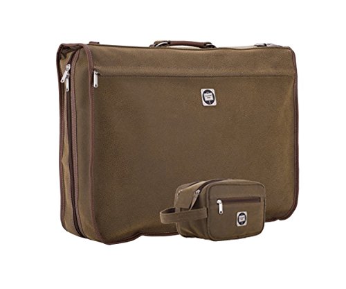 Preisvergleich Produktbild HAUPTSTADTKOFFER Serie Tiergarten Anzugtasche Braun 37 Liter + Beautycase 5 Liter ink. Kofferanhänger Rot