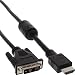Produktbild InLine 17664 HDMI 19 polig Stecker auf DVI 18+1 Stecker Adapterkabel, mit Ferrit, 1,5m schwarz