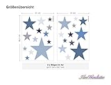 I-love-Wandtattoo WAS-10450 Kinderzimmer Wandsticker Set „Sterne in einem zarten Pastell Blau und Pastell Grau“ 25 Stück Sternenhimmel zum Kleben Wandtattoo Wandaufkleber Sticker Wanddeko - 2