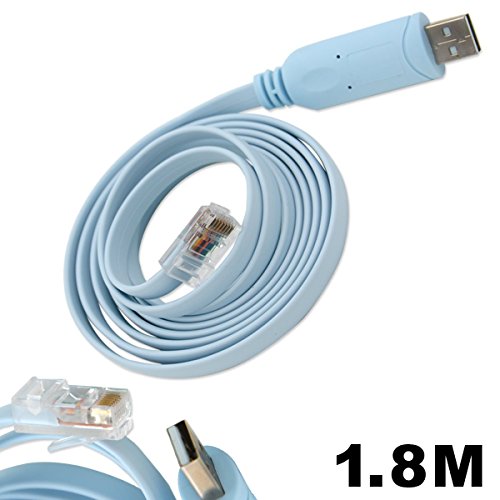 Laxury FTDI RS232 - Convertidor USB serie RS232 puerto COM a cable macho Rollover de consola Cisco  1.8M