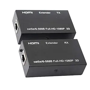 AplinK HDMI Extender,HDMI to RJ45 Network Cable Extender Converter Repeater Over Cat 5e / 6 1080p up to 60m Extender
