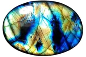 LA SPHÈRE GUÉRISSEUSE Labradorite Spectrolite Galet de Madagascar, Pierre Naturelle de Lithothérapie, Labradorite Spectrolite de Haute Qualité (4 à 5 cm)