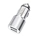 Price comparison product image FONE-CASE (Silver) Mini High Power Metal Dual Port USB Car Charger 5V/3.1A With Unique Safety Hammer Function and Blue LED Indicator For Apple 128GB iPad 4