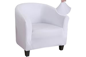 Jaotto Funda de Sillón Elásticas Chesterfield, 1 Pieza Cubre para Sillón Ajustable Universal Extraíbles Lavables, Funda de Sofá de Butacas para Recepción Hotel Sala de Estar(Blanco,1 Pieza)