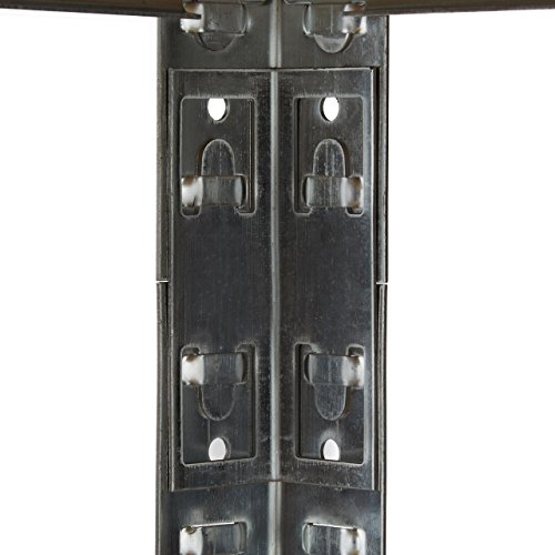 Relaxdays Schwerlastregal 180x90x45 cm, 1325 Kg Traglast, 5 Böden, Freistehend, Metall, MDF Holz, Steckregal, grau - 5