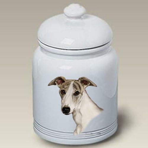 Whippet (Brindle Fawn): Ceramic Treat Jar 10 High #34323 by Best of Breed