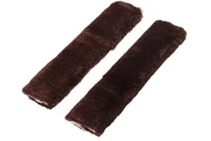 SUNTRADE 2 x weiche Lammfell-Autositzgurt-Abdeckung für Sicherheitsgurt, Schulterpolster für Erwachsene und Kinder, geeignet für Autositzgurt, Rucksack, Schultertasche (Kaffee)