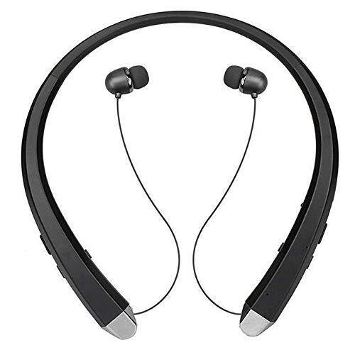 Preisvergleich Produktbild Drahtloser Bluetooth Kopfhörer, Halsband-Kopfhörer-Sport-einziehbarer Ohrhörer Kopfhörer Schwarz