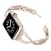 Produktbild Edelstahl Armband für IWatch Apple Watch Series 4 40mm | X Typ Metal Krystal Armbanduhr | Diamant Weise Apple Kette Bügel Handschlaufe Ersatz Uhr | Replacement Watch Band Wrist Strap (Gold)