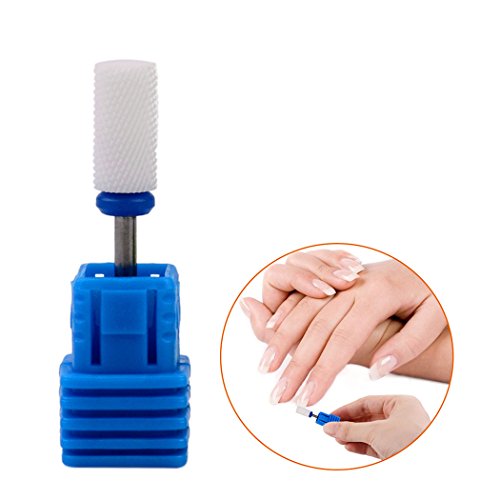 inkint 2.35mm Shank Flat Top Electric Nail Drill Bit Electric Drill Manicure Machine Accessory Tools for Natural or Artificial Nail Design (Blue)