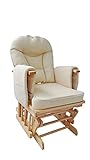 Stillstuhl Schaukelstuhl Babystuhl Glider Naturfarben cremefarbene Polster - 5