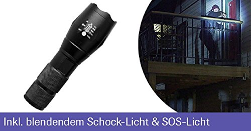 Tac Light LED Taschenlampe 1 Stück schwarz robust & ultrastark 5.000 Lux Zoomfunktion das Original von Mediashop - 2