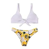 ♛Tamaño:(S/M/L),Material:(Nylon),Colorear:(Multicolor, Blanco, Amarillo),Tubo plisado corrugado para mujer Conjunto de trajes de baño bikini de una pieza Conjunto Ropa de playa
