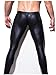 Produktbild Männer PU Leder-Optik Leggings im Wetlook,Enge Hosen Lang Schwarz
