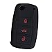 KMH Silicone Flip Key Cover for Skoda Rapid for 3 Button Flip Key (Black with Red) RS.199.00