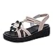 Produktbild DFMNE Sandalen für Party, Königin, Damen, Hochzeit, Frühling, Sommer, Tanz, elegant, offener Fischmund, Plattform, flach, Casual Schuhe Mode 2019, Beige - beige - Größe: 37 EU