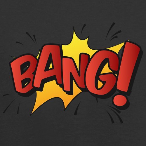 Superheld-Bang-Herren-T-Shirt-Schwarz-L