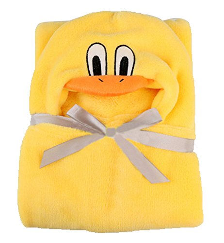 Kobwa(TM) 3D Duck Baby Infant Newborn Hooded Bath Towel Blankets (Yellow+Duck ) with Kobwa's Keyring