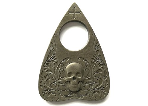 Planchette featuring Skull design with Antique Bronze Finish, For Use With Ouija Board, Talking Board, Necklace, Jewelry
