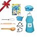 Produktbild 8PCS Kinder Kochset Chef-Set für Kinder, Kinder Schürzen und Utensilien, Handmade DIY Kochen Backen Anzug Spielzeug Set für Halloween Cosplay Weihnachten Geburtstagsparty Geschenk