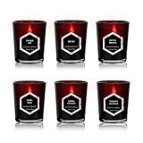 ★ 6 fragancias: estas velas aromáticas tienen 6 fragancias: 1. Rosa de jardín 2. Lavanda 3. Miel de vainilla 4.SE KEE 5. Diosa de primavera 6. menta secreta. Y estas velas tienen un cuerpo negro misterioso, danzante llama roja, como Un maravilloso encuentro romántico, que muestra un indecible encanto sexy.
