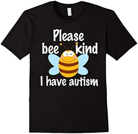 Men's Cute Autism Please Bee Kind T-Shirt 2XL Black