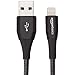 Produktbild AmazonBasics - Lightning-auf-USB-A-Kabel, doppelt geflochtenes Nylon-Verbindungskabel, Premium-Kollektion, 1,8 m , Schwarz