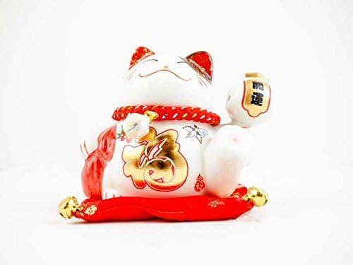 9cm Small Ceramic Maneki Neko Fortune Cat (Sack + Drum)
