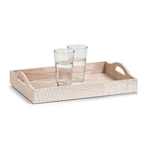 Zeller 15110 Tablett Nordic, Holz/MDF, natur, 40 x 28 x 8 cm - 2