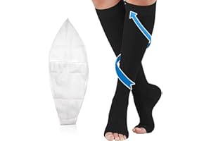 TP TOP BEAUTY Medizinische Kompressionsstrümpfe Damen & Herren 20-30 mmHg, professionelle Pflege für Knöchel, Stützstrümpfe mit Gradientenkompression für Krampfader, Durchblutungsförderung -Schwarz L