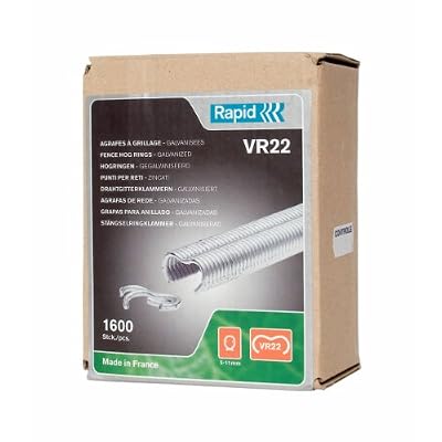 Rapid, 40108810, Agrafes de grillage galvanisées, VR22, 5-11 mm, 1600 pièces, Haute qualité