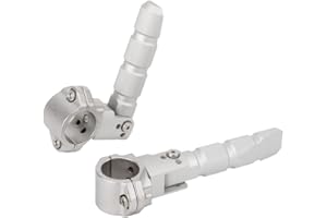 GFYSHIP 22mm 25mm 27mm 32mm Universal Motorcycle Highway Bar Foot Pegs 360 Rotatable 7/8 1 1.25 Inch Crash Bar Footrest For BMW R1200GS For Harley For Honda For Yamaha Tenere 700 For Kawasaki (Silver)