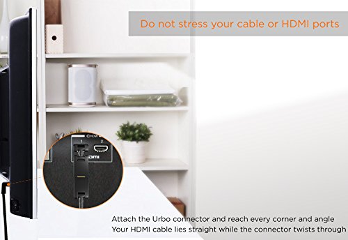 Urbo multi-pivot HDMI-Stecker mit Verlängerungskabel Vergoldete Stecker, Wirbel und dreht für einfachen Zugang zu HDMI-Anschlüsse und zu schützen HDMI-Kabel – Twin Pack - 3
