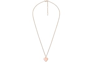 FOSSIL Damen Roségoldfarbenes Edelstahlarmband mit Karabinerverschluss und herzförmigem Anhänger