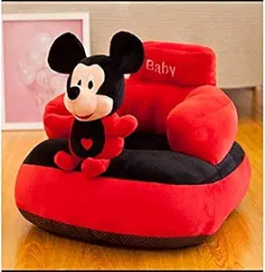 Baby Sitter & Soft Sofa | Rocking Chair for Kids | Soft Plush Cushion Chair for Boys and Girls (Red-Black)