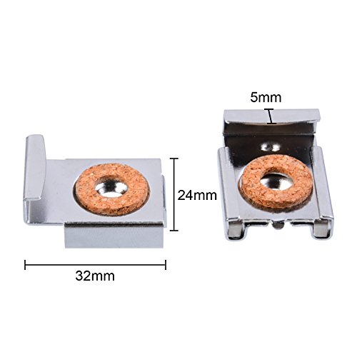 Shappy 2 Set (8 Stück) Federbelastete Spiegelaufhängung Clips Set Ungerahmte Spiegelhalterung Spiegelhalter Clip mit Rawl Plugs und Schrauben - 2