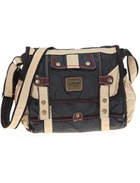 ELEPHANT Tasche KAMPEN Handtasche Messenger Umhängetasche gewachstes Nylon // SCHWARZ