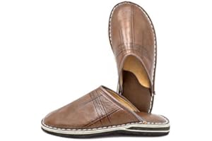 TRADITIONALBM BABOUCHES en CUIR bout rond - Berbères 100% ARTISANALE fait main au maroc - Homme ET Femme couleur noir marron bleu