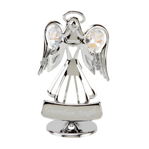 Crystocraft Deko-Engel, verchromt Mit Swarovski-Kristallen Ideal als Geschenk oder Andenken (SP525)