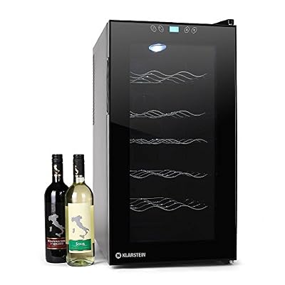Klarstein Vivo Vino - Cave à vins 18 bouteilles avec lumière LED (température réglable, 52L, 11-18°) - Classe B