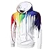 Produktbild Kapuzenpullover Herren Sonnena Winter Hoodie Sweatshirt Slim Fit Herbst Bunt 3D Digital Print Kapuzenpullis Pullover Langarm Coat Jacket Outwear Sweater Tops Blouse mit Taschen (Weiß, L)