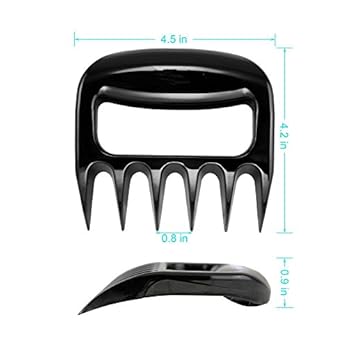 Vivsa Solid Meat Shredder Claws Von Hitzebestndige Fleisch Gabeln Zum Heben Handhabung Shredding Caving Essen Von Bbq Gill Smoker Slow Cooker Schwarz 2er Set